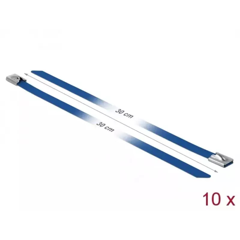 Kaabliside DeLOCK 18798 Terasest Sinine 300mm 10 tk