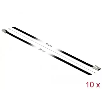 Kaabliside DeLOCK 18812 Teras Must 500mm 10 tk