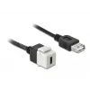 Keystone-moodul DeLOCK 86391 USB C lame must valge