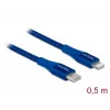Andme- ja laadimiskaabel DeLOCK USB USB-C kuni Lightning 0,5 m MFi
