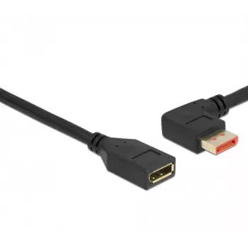 DisplayPort pikenduskaabel DeLOCK 87076 3m 8K 60Hz isane 90° vasak nurga all emane