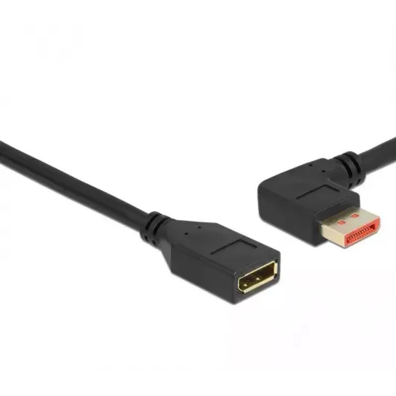 DisplayPort pikenduskaabel DeLOCK 87076 3m 8K 60Hz isane 90° vasak nurga all emane