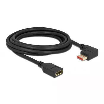 DisplayPort pikenduskaabel DeLOCK 87076 3m 8K 60Hz isane 90° vasak nurga all emane