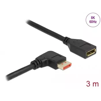 DisplayPorti pikenduskaabel DeLOCK 87079 3 m 8K 60 Hz nurga all