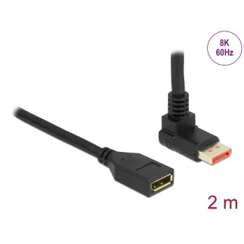 DisplayPort pikenduskaabel DeLOCK 90° ülespoole nurga all 8K 60 Hz 2 m