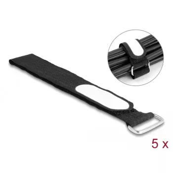 Köiteside kinnitus DeLOCK 19608 takjapael 305x25mm must 5 tk