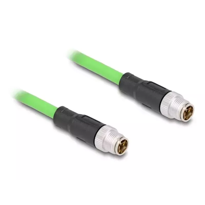 Võrgukaabel DeLOCK M12 kaabel X-kodeeringuga 8 kontakti isane-isane PUR (TPU) 5 m must