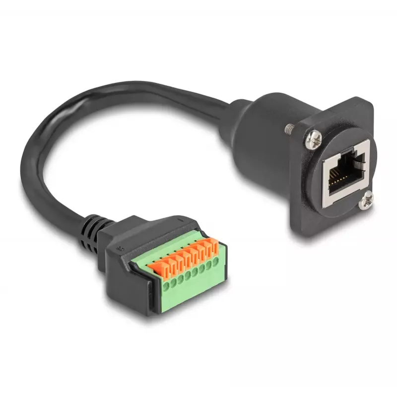 DeLOCK 88153 kaabelsoovaheti RJ45 8-kontaktiline klemmiplokk Must