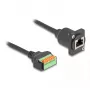 DeLOCK 88153 kaabelsoovaheti RJ45 8-kontaktiline klemmiplokk Must