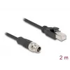 Võrgukaabel DeLOCK M12 kaabel X-kodeeringuga 8-kontaktiline isane RJ45 isasele Cat5e 2 m Must