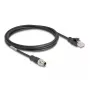 Võrgukaabel DeLOCK M12 kaabel X-kodeeringuga 8-kontaktiline isane RJ45 isasele Cat5e 2 m Must