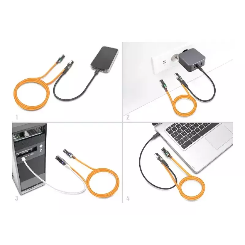 Võrgukaabel DeLOCK RJ45 USB USB-C 3m Cat6A oranž