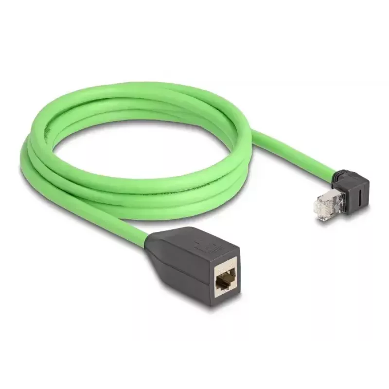 DeLOCK võrgukaabel RJ45 Cat.6A pistik ülesnurga all pesasse 2 m roheline
