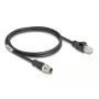 DeLOCK M12 kaabel X-kodeeritud 8 kontaktiga isane RJ45 isasele Cat5e 1 m must