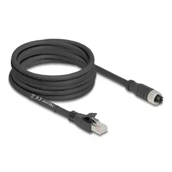 Võrgukaabel DeLOCK 80594 M12 -> RJ-45 Cat5e 5m Must