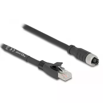 Võrgukaabel DeLOCK 80594 M12 -> RJ-45 Cat5e 5m Must