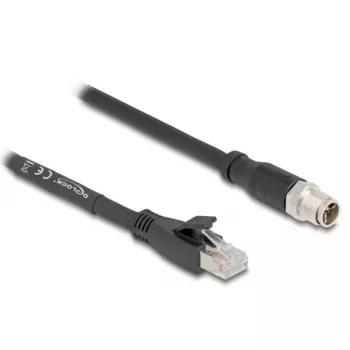 Võrgukaabel DeLOCK 80586 M12 to RJ-45 Cat5e 10 m Must