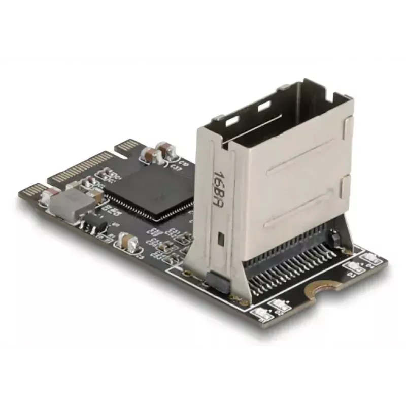 DELOCK sisemine M.2 Mini-SAS-ile adapterkaart 64260, M.2 host, Mini-SAS väljund, JMicron JMB585, must, LED