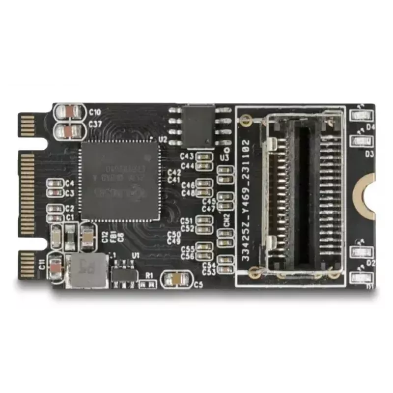 DELOCK sisemine M.2 Mini-SAS-ile adapterkaart 64260, M.2 host, Mini-SAS väljund, JMicron JMB585, must, LED