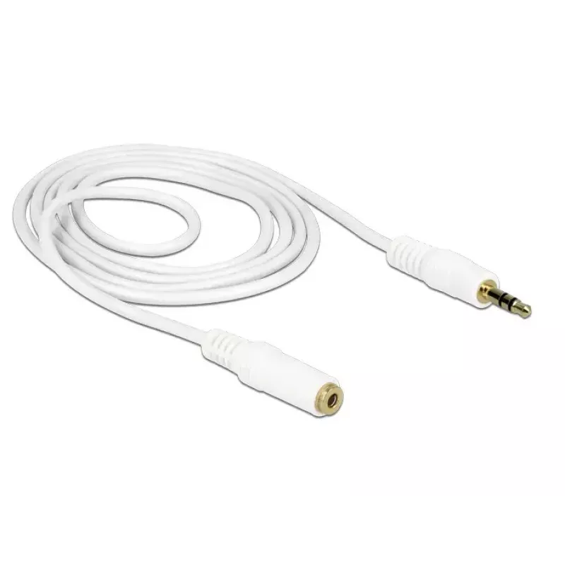 Audio kaabel 3.5mm Male to Female DeLOCK 83765 1m Valge