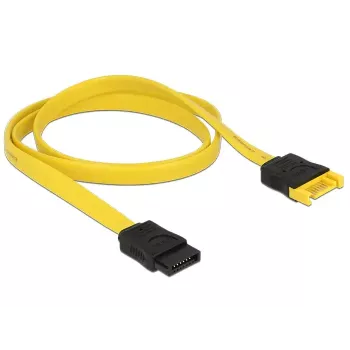 SATA-kaabel DeLOCK 0,7 m 2xSATAIII SATA 7-kontaktiline must kollane