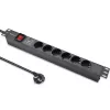 Power strip for RACK 19 1U QOLTEC PDU 16A 6xSCHUKO 1.8m