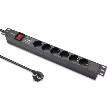 Power strip for RACK 19 1U QOLTEC PDU 16A 6xSCHUKO 1.8m