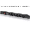 Power strip for RACK 19 1U QOLTEC PDU 16A 6xSCHUKO 1.8m
