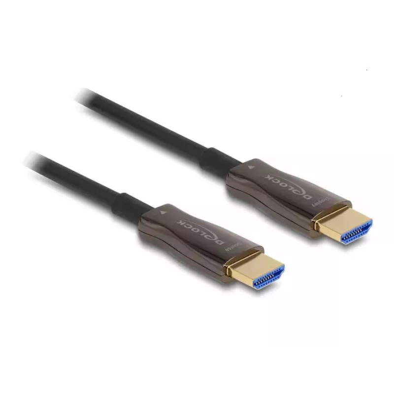 Aktiivne optiline HDMI-kaabel DELOCK 8K 60 Hz 50 m, HDMI Type A isane–isane, 48 Gbit/s, metallsarrus