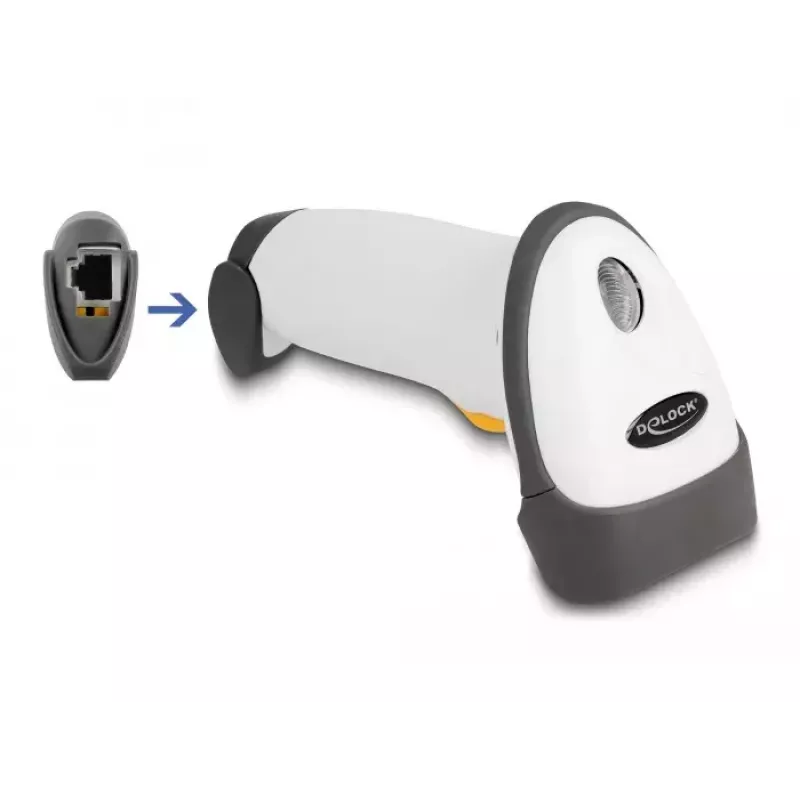DeLOCK USB vöötkoodiskanner 1D Laser Helehall Käeshoitav Juhtmega RJ-50