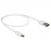 USB-kaabel DeLOCK 84806 USB 2.0 0,5 m USB A Mikro-USB B Valge