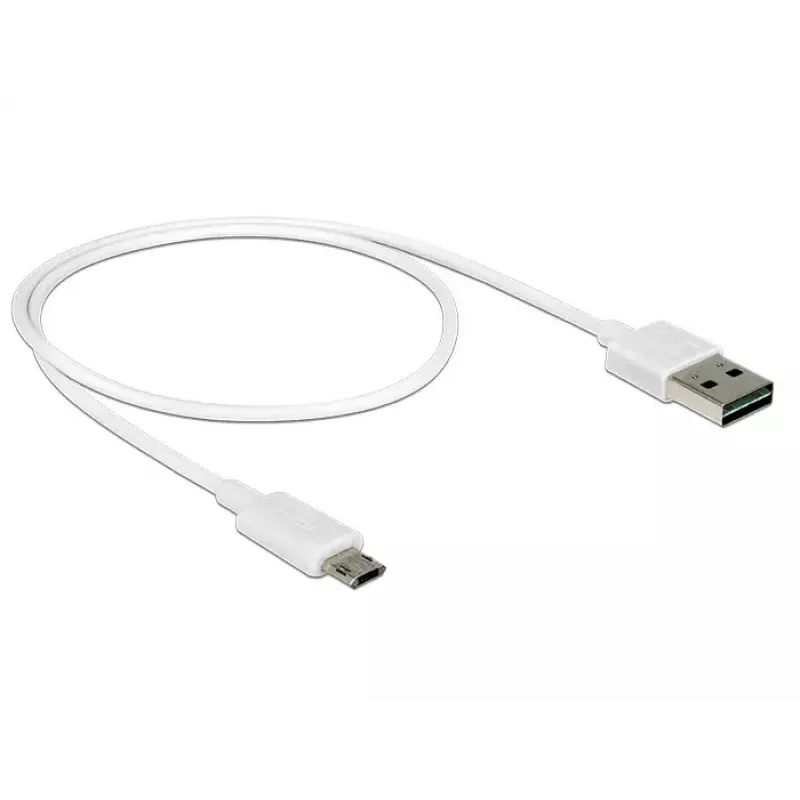 USB-kaabel DeLOCK 84806 USB 2.0 0,5 m USB A Mikro-USB B Valge