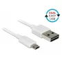 USB-kaabel DeLOCK 84806 USB 2.0 0,5 m USB A Mikro-USB B Valge