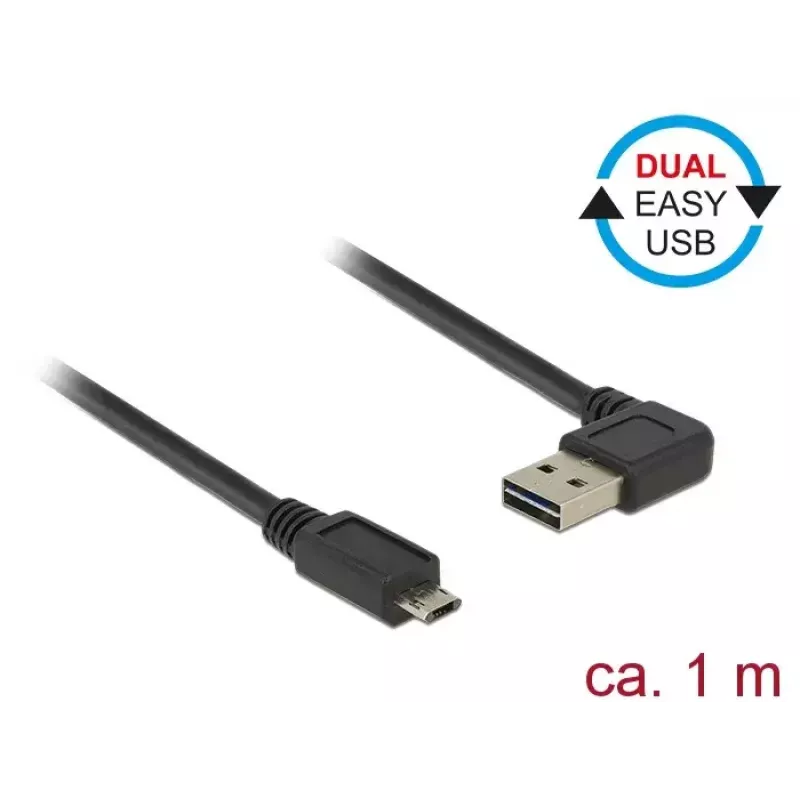 USB-kaabel DeLOCK 85165 USB 2.0 1m USB A Micro-USB B Must