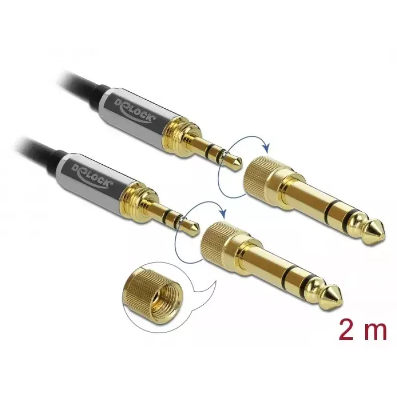 Helikaabel 3,5 mm DeLOCK 85786 2 m must hall