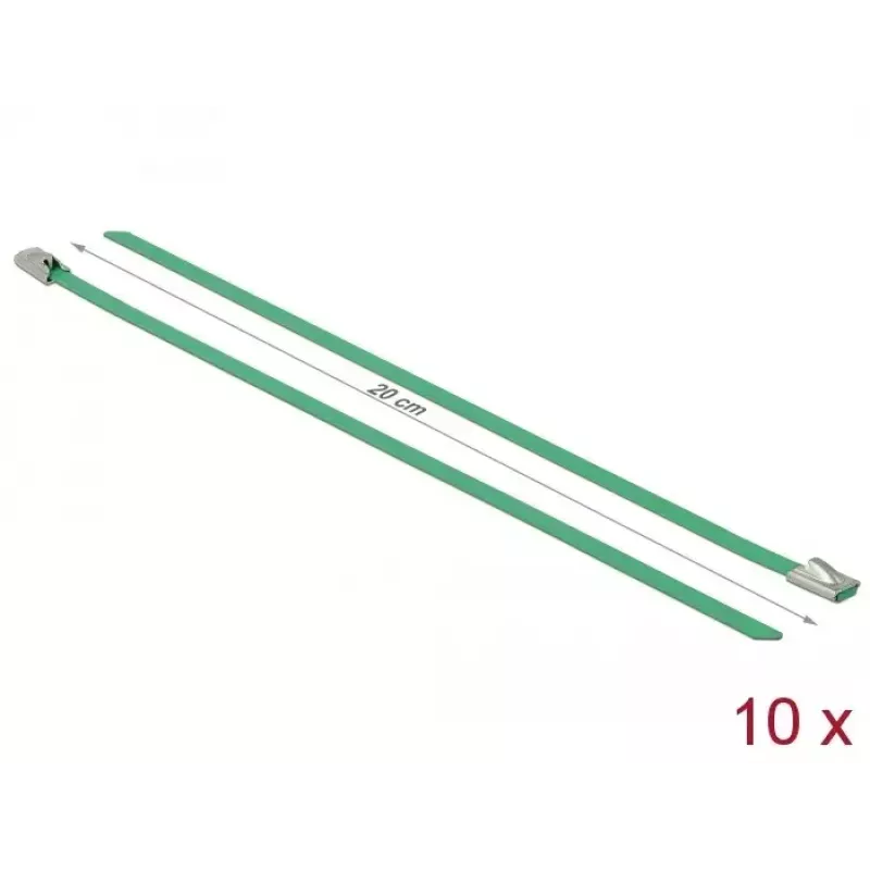 Kaabliside DeLOCK 18801 terasest roheline 200mm 10 tk