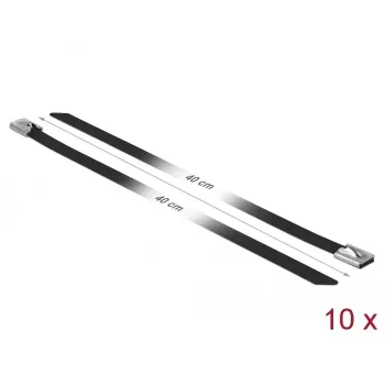 DELOCK 18815 kaabliside, teras, must, 400 mm, 10 tk