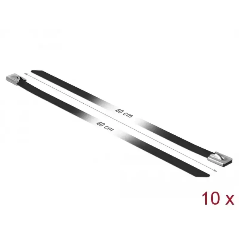 DELOCK 18815 kaabliside, teras, must, 400 mm, 10 tk