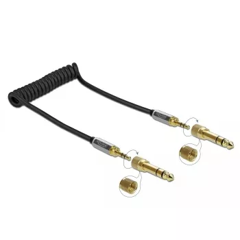 Audio kaabel DELOCK 85836 — 1 m, 3,5 mm isane-isasele, kullatud kontaktid, AWG 28, must