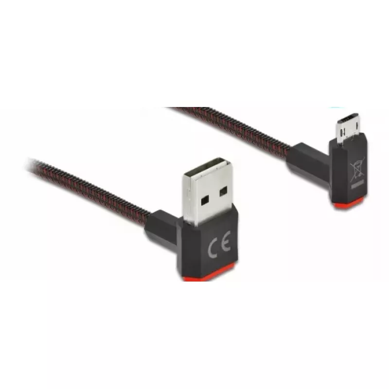 USB-kaabel DeLOCK EASY-USB 2.0 Type-A-pistik Micro-B isasele 2 m must