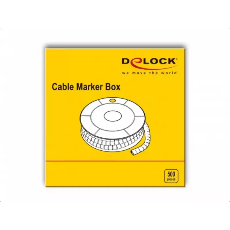Kaablimarker DeLOCK 18354 kollane plastik 500 tk