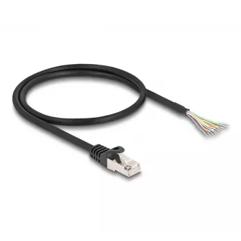 DELOCK kaabel RJ50 isane lahtiste juhtmeotstega S/FTP 0.5 m must