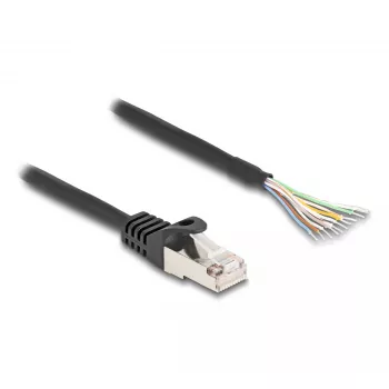 DELOCK kaabel RJ50 isane lahtiste juhtmeotstega S/FTP 0.5 m must
