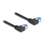 Võrgukaabel DeLOCK RJ45 Cat.6A S/FTP vasaknurkne 0,5 m must