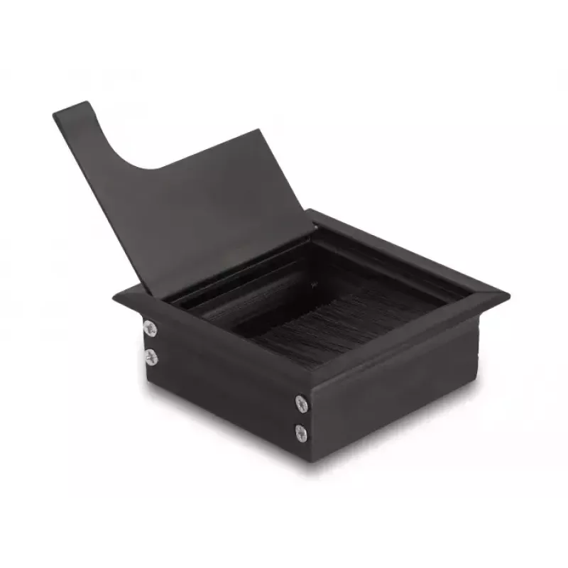 Kaabliläbiviik DELOCK 66855 laua jaoks, must, 80×80×28 mm, 1 tk