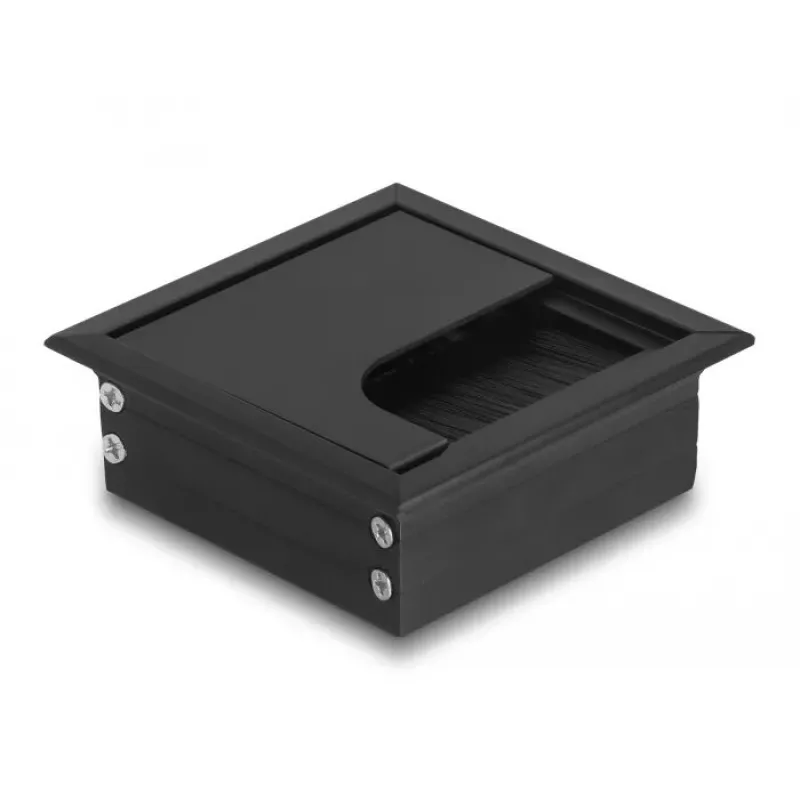 Kaabliläbiviik DELOCK 66855 laua jaoks, must, 80×80×28 mm, 1 tk