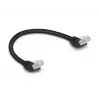 Võrgukaabel DeLOCK RJ45 Cat.6A S/FTP 45° nurga all 0,25 m must