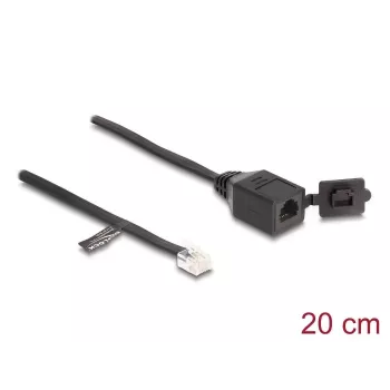 DeLOCK kaabel RJ12 pistik RJ12 pesasse 20 cm must