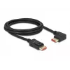 DisplayPort-kaabel DeLOCK 8K 60 Hz 2 m isane sirge isasele 90° vasakule nurgaga
