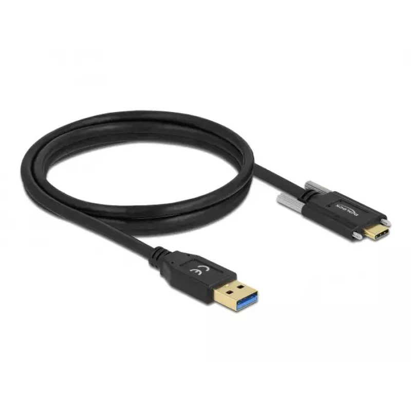 USB-kaabel DeLOCK 84017 1,5 m USB 3.2 Gen 1 USB A USB C Must